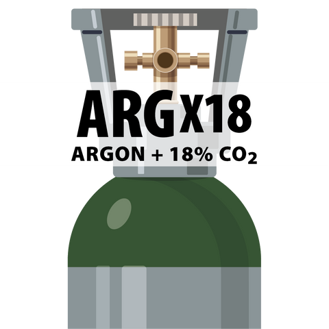 20L Argon + 18% CO2 innihald