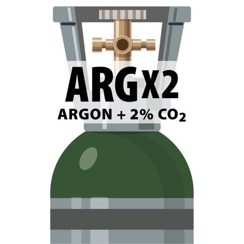 20L Argon + 2% CO2 innihald